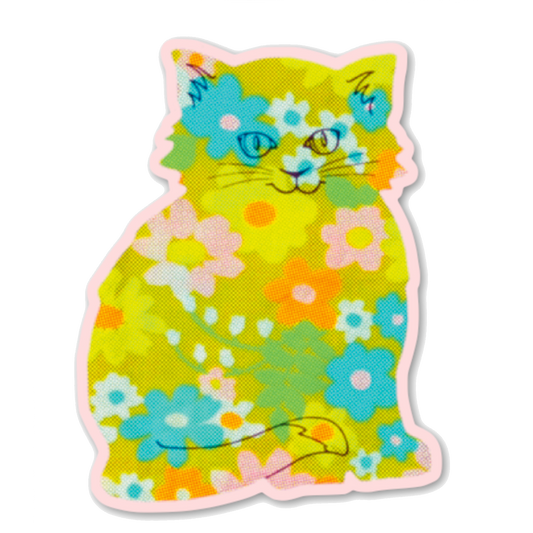 Floral Cat Sticker