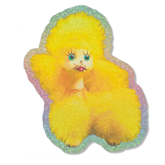 Sparkly Yellow Poodle Sticker