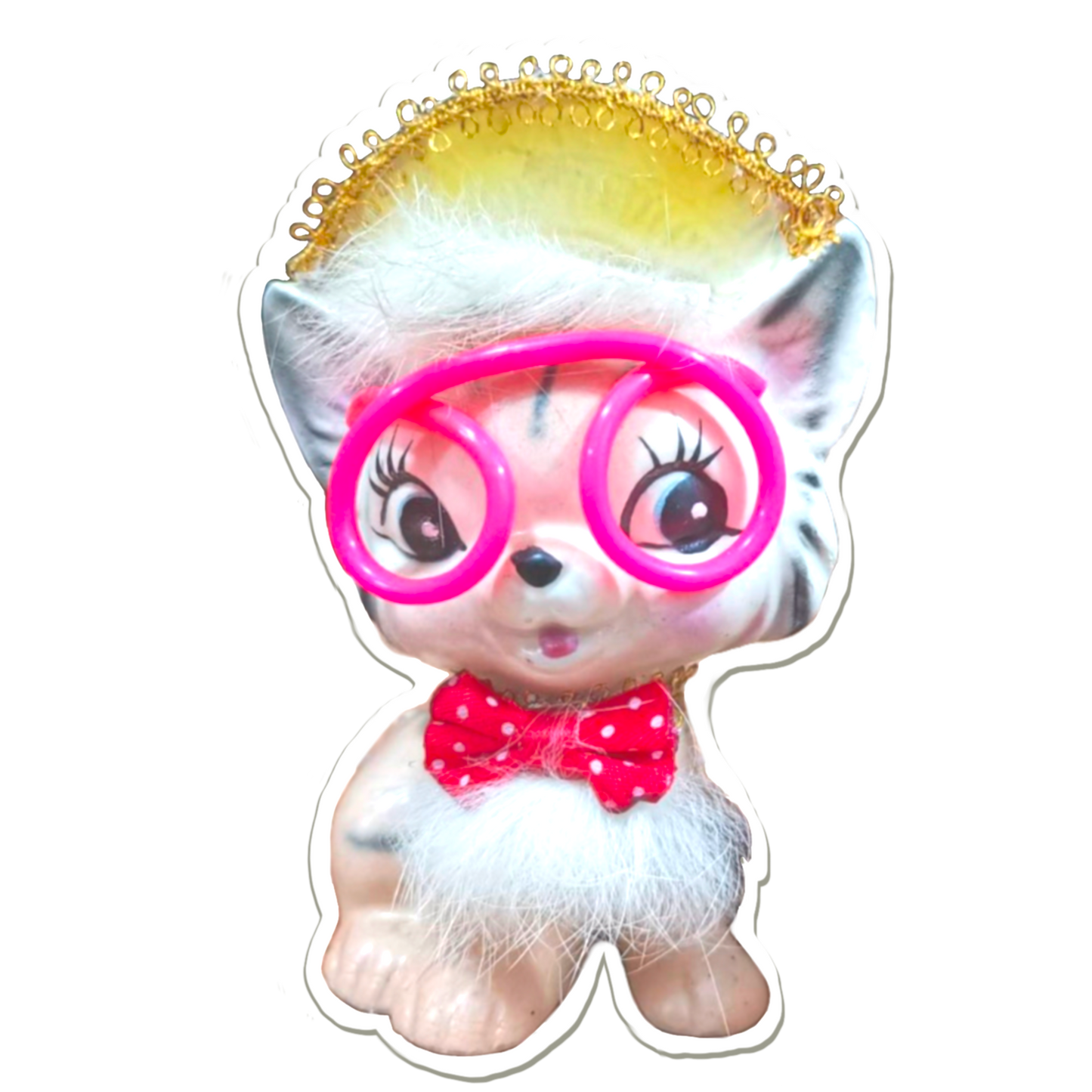 Cat with Glasses Sticker