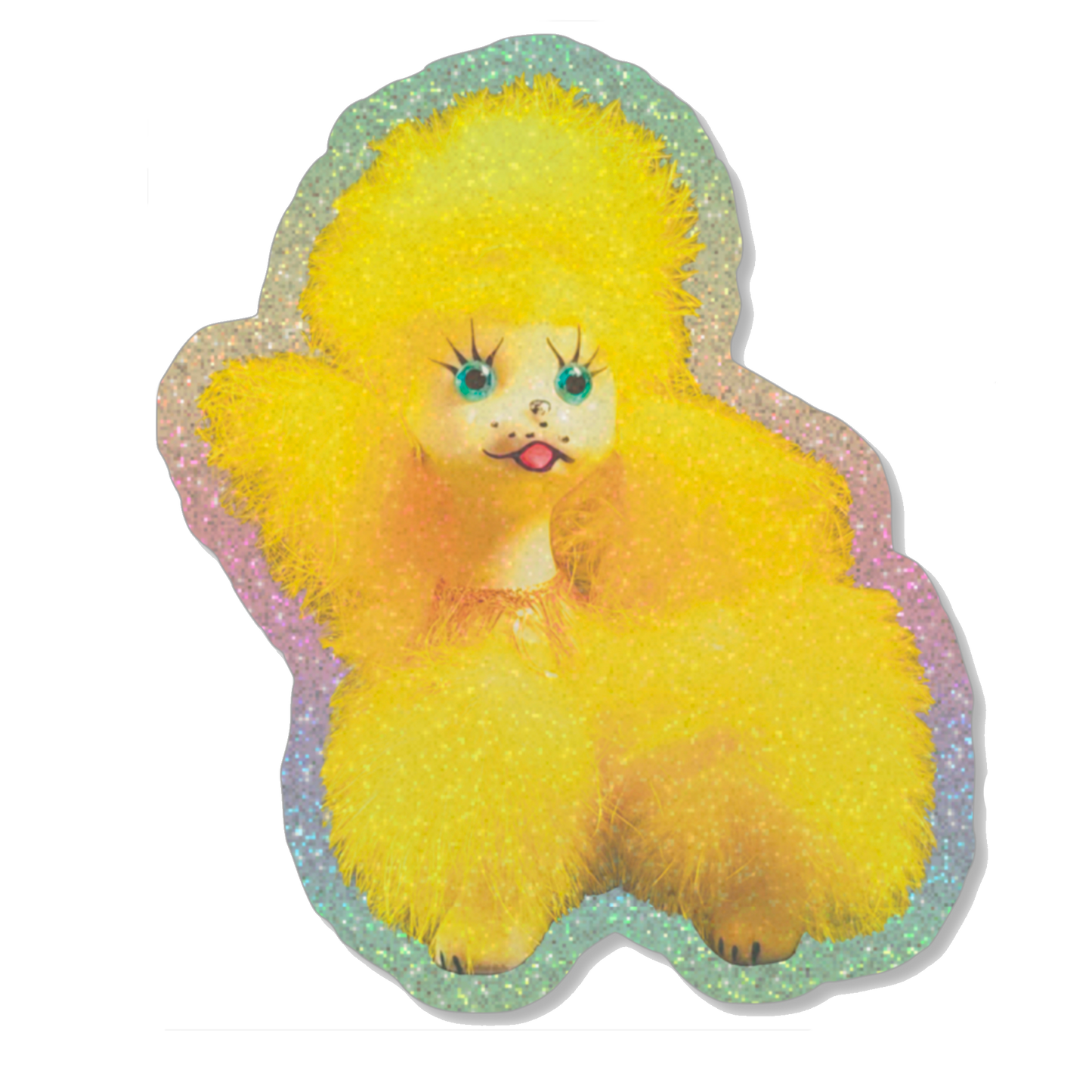 Sparkly Yellow Poodle Sticker